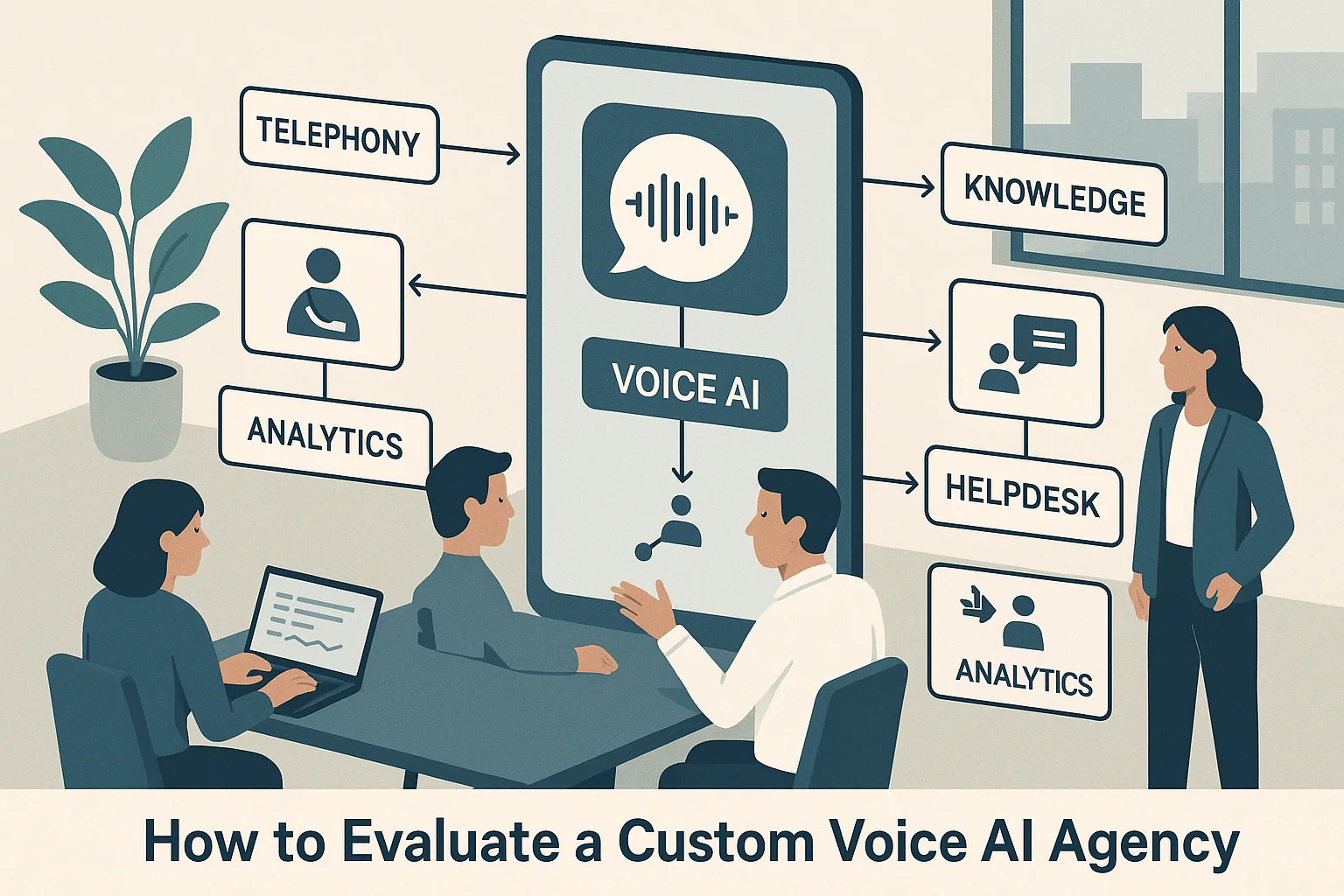 Enterprise architecture illustrating Evaluate Custom Voice AI Agency