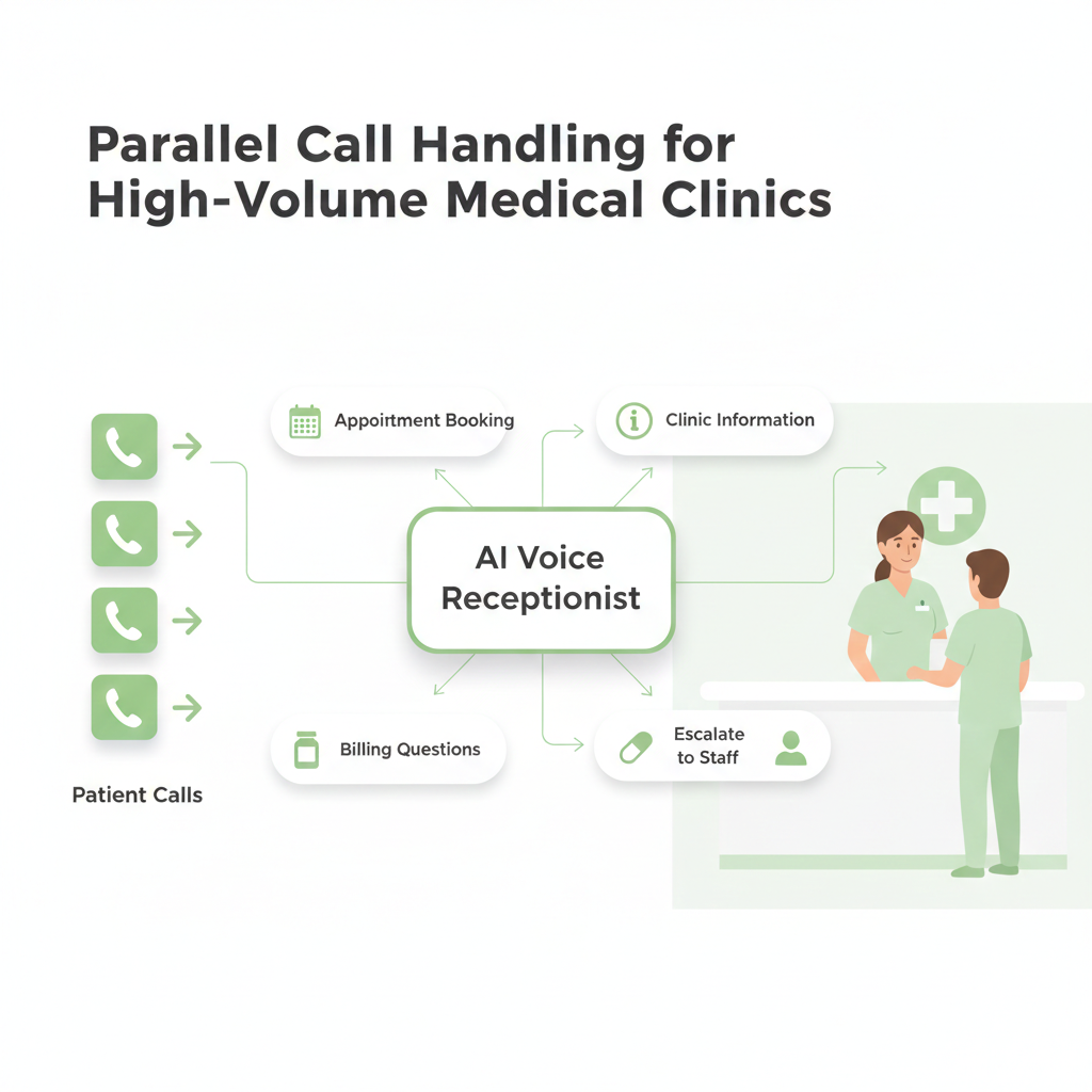 Custom voice AI booking logic for a Canadian medical clinic showing visit type rules, provider-specific schedules, buffers, and escalation pathways