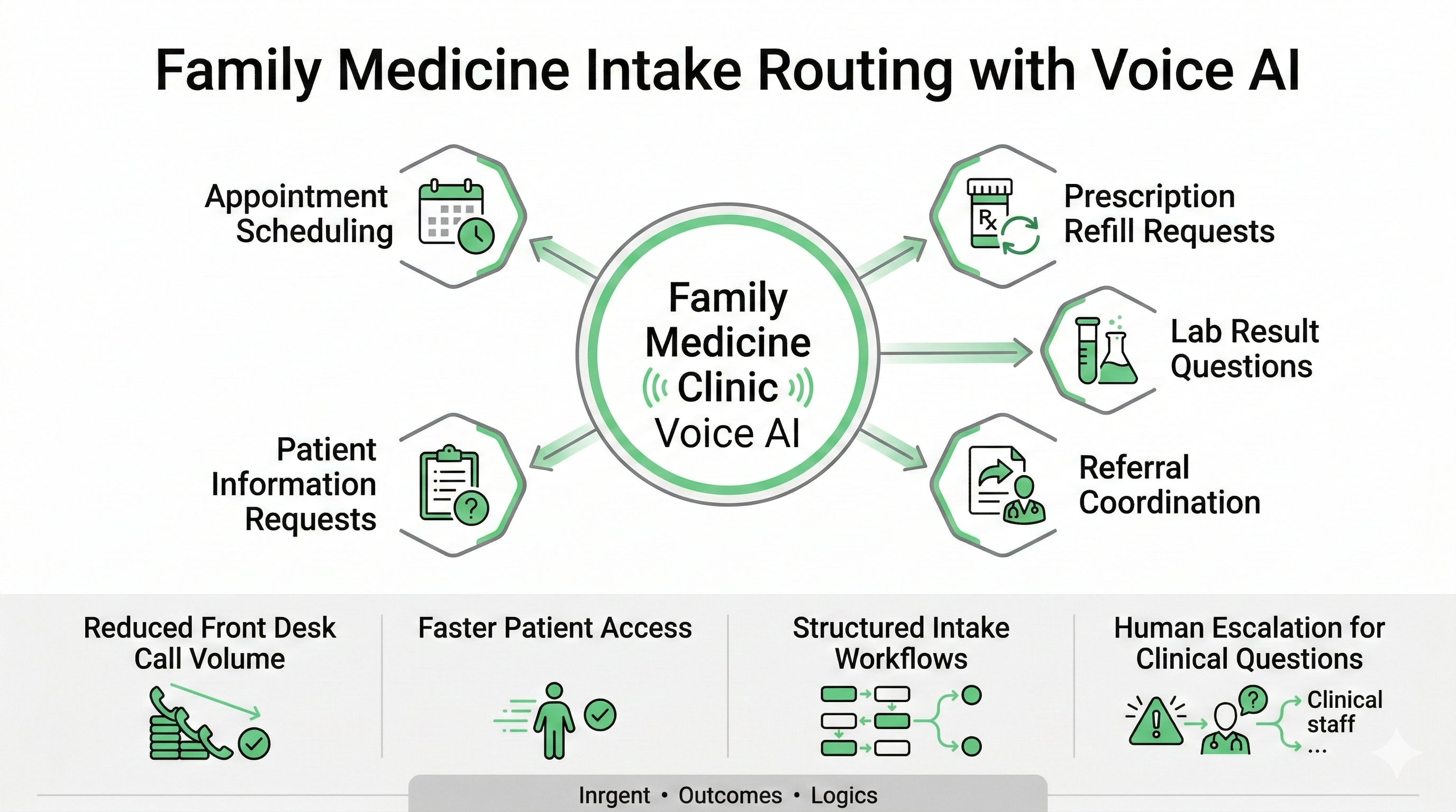 Family medicine clinic Voice AI intake routing for appointment scheduling prescription refills and patient inquiries