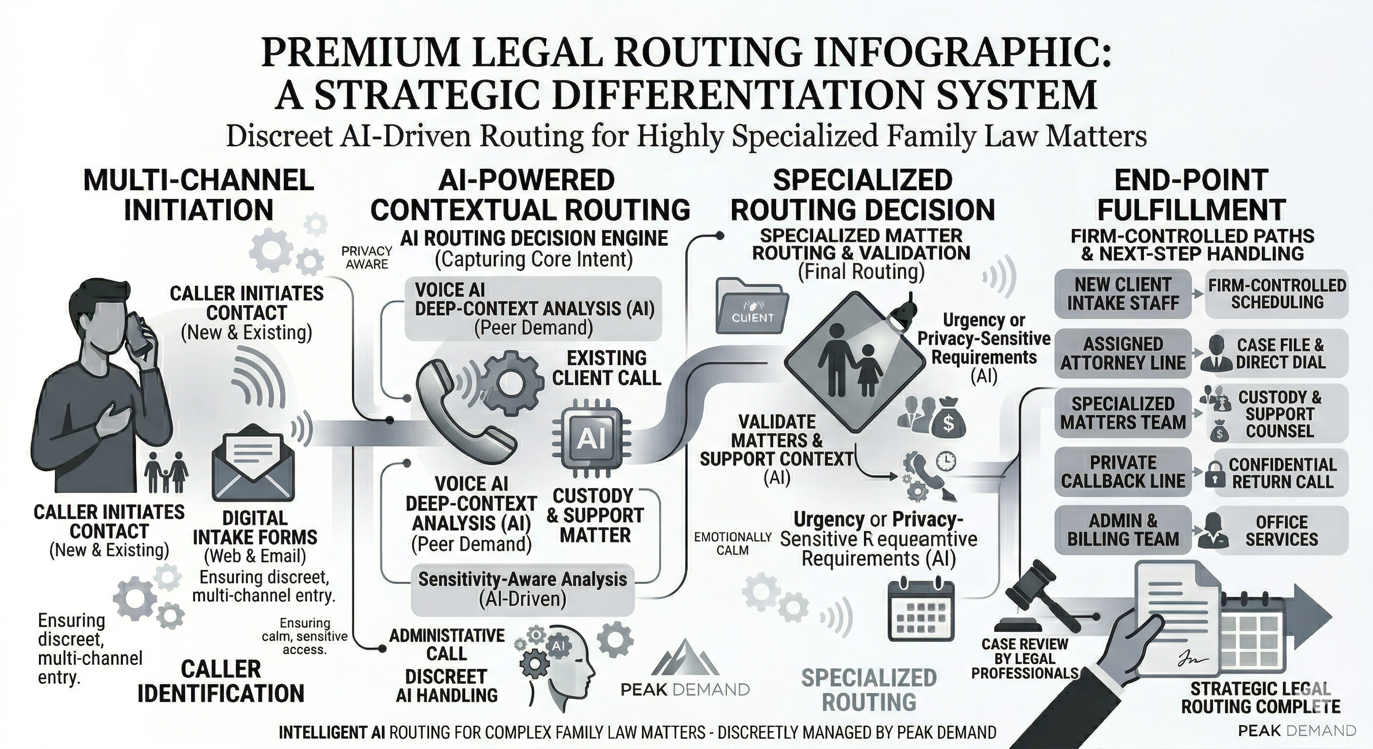 Voice AI routing and staff coordination support for family law firms handling sensitive new client inquiries