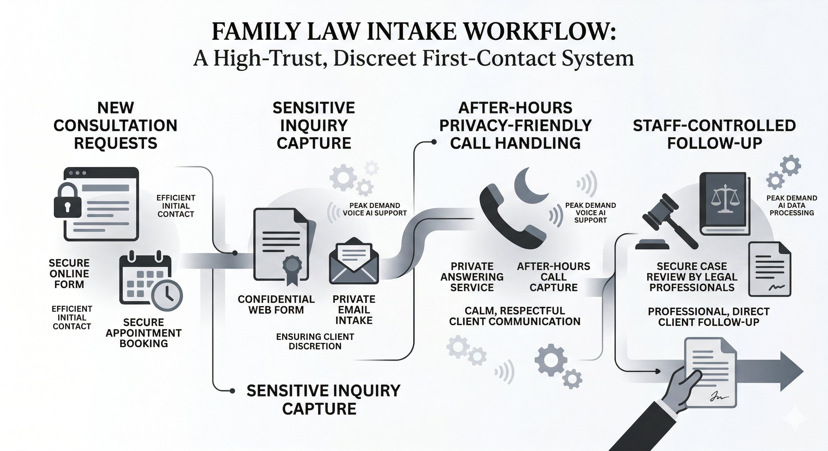 Voice AI intake support for family law firms handling sensitive new client calls and structured follow-up