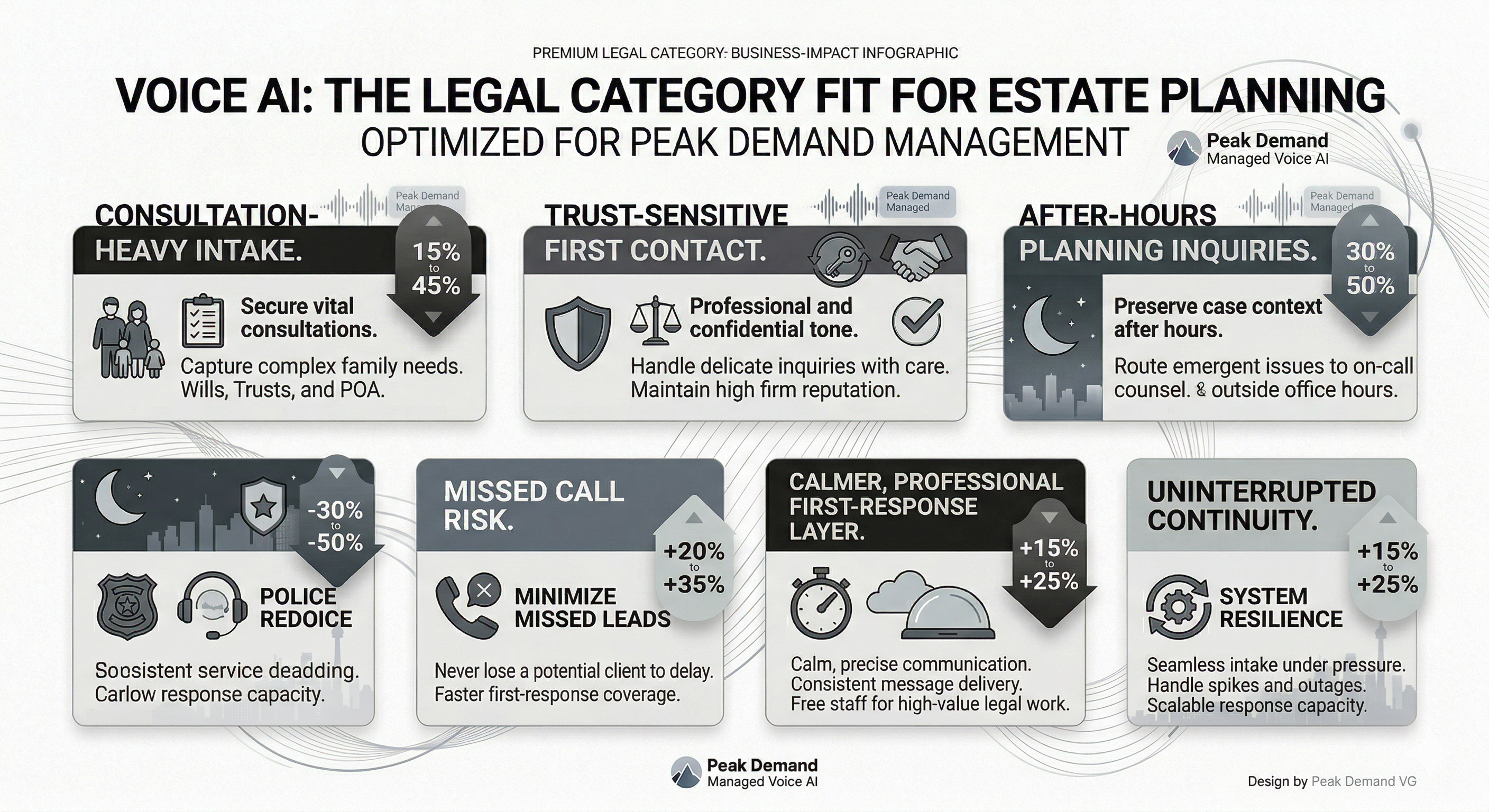 Voice AI fit for estate planning law firms showing consultation-driven intake demand and stronger first-response support