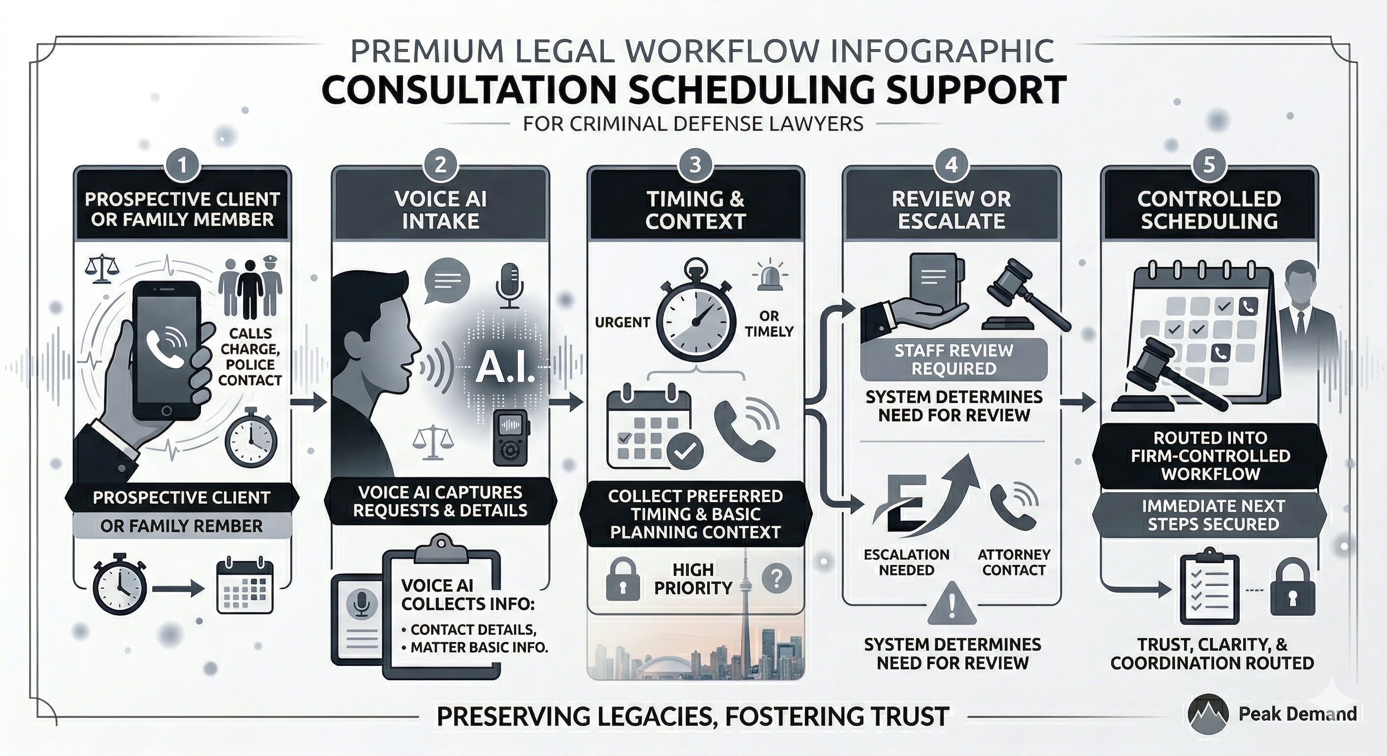 Voice AI consultation scheduling support for estate planning law firms preserving inquiry momentum and staff follow-up