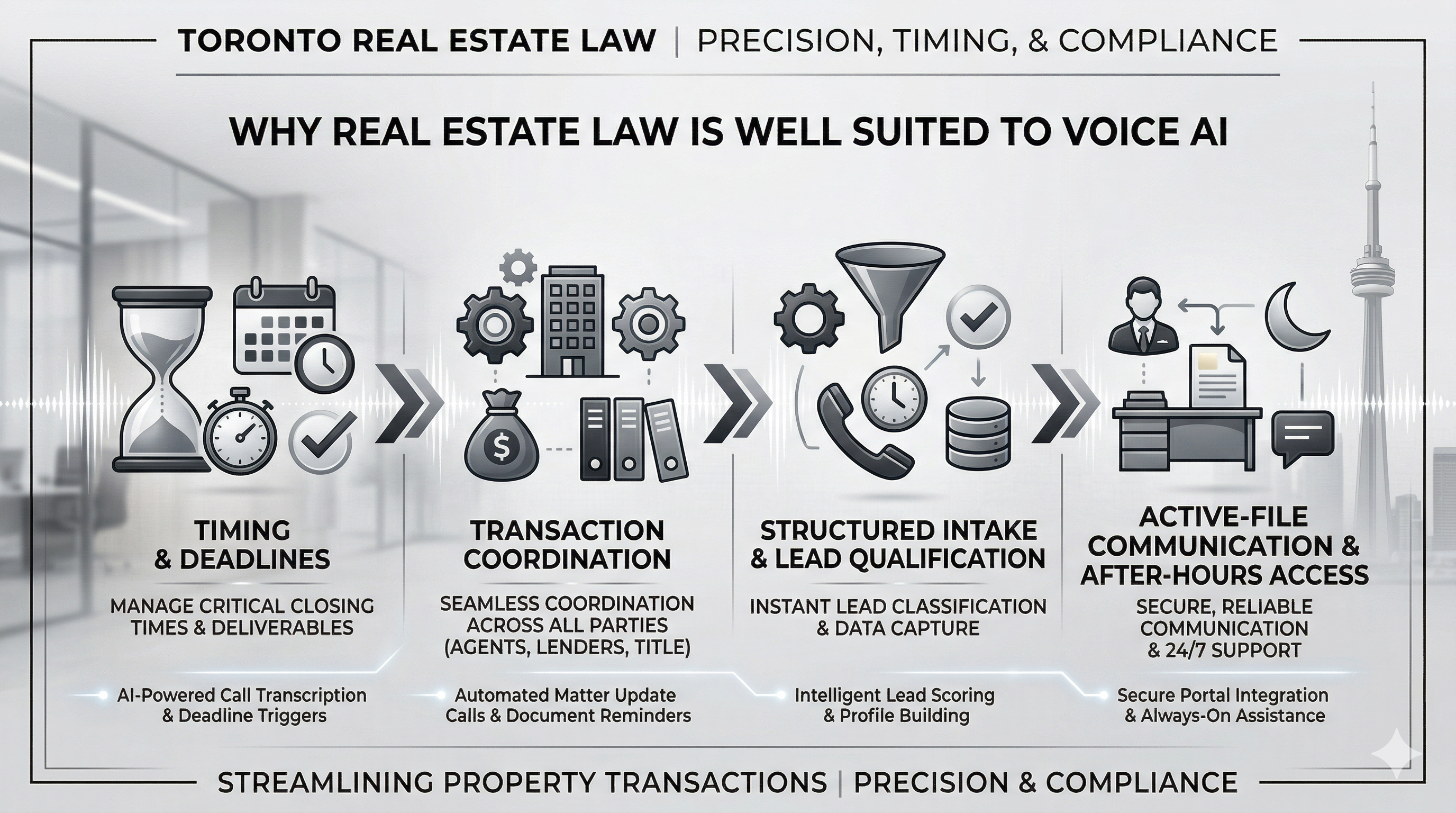 Why real estate law is a strong fit for Voice AI shown as a premium legal category graphic