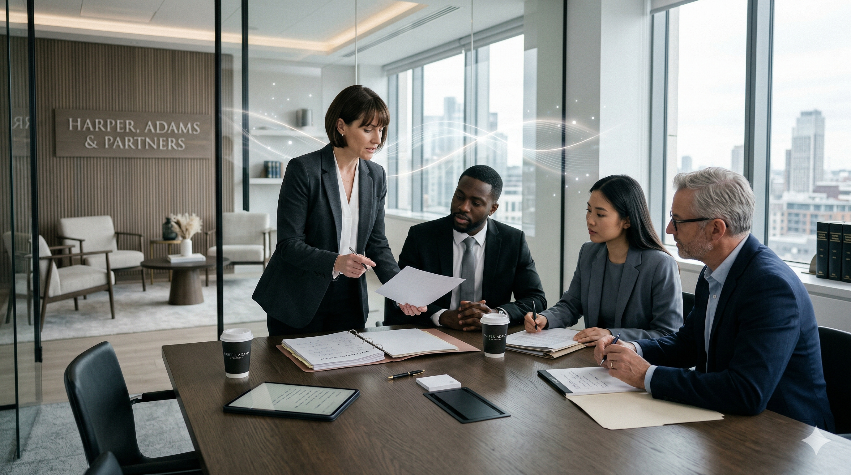 Legal intake workflow and first-contact organization setting with subtle Voice AI support elements