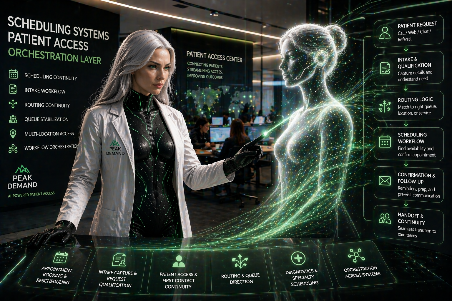 Voice AI receptionist integrations for scheduling patient access and orchestration systems
