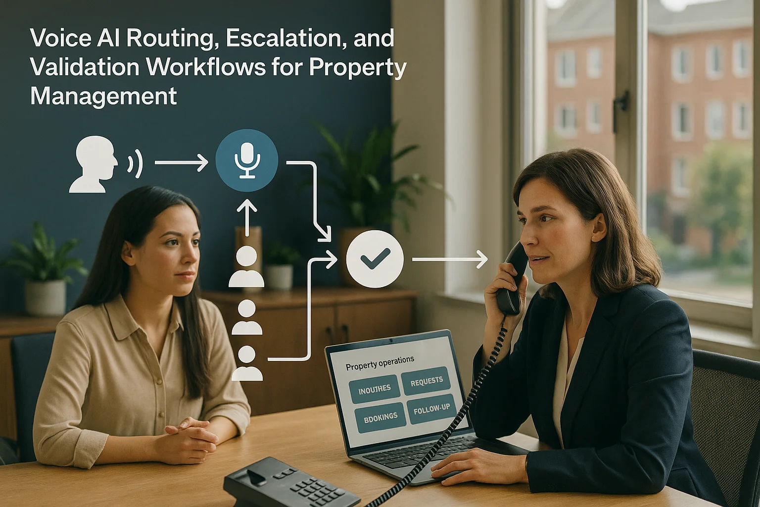 Property operations dashboard illustrating Voice AI routing property management