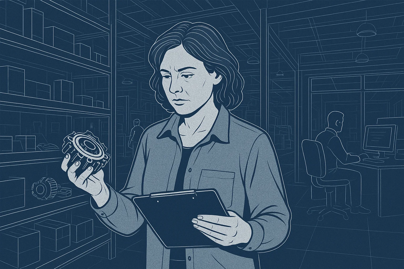 Industrial resolution scene illustrating Voice AI QA SLAs manufacturing