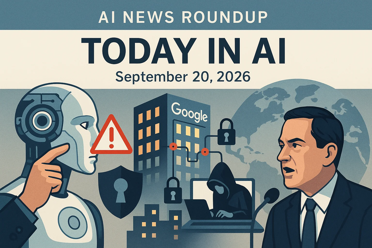 At-a-glance illustrated summary for AI News Roundup for September 20, 2026: Today’s Biggest AI, Policy and Market Updates dated September 20, 2026