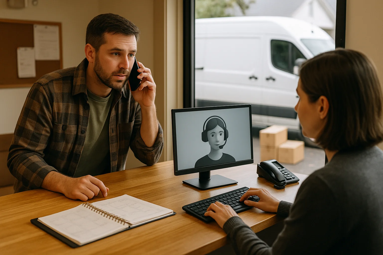 Feature comparison grid illustrating AI receptionist moving companies