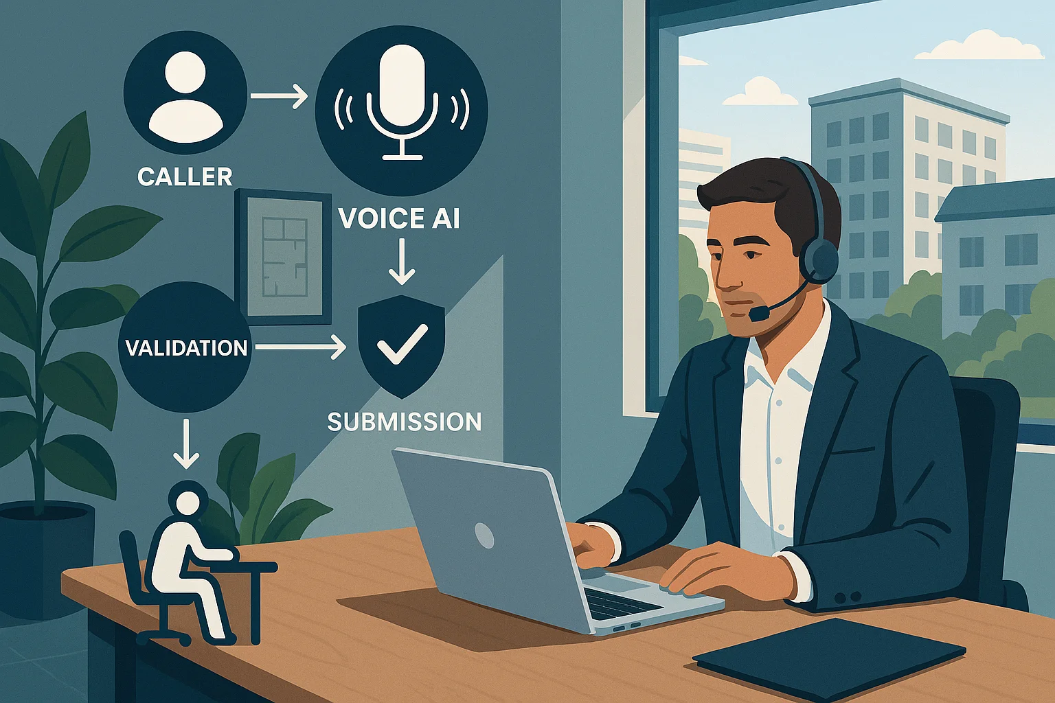 Workflow illustrating Voice AI for real estate operations