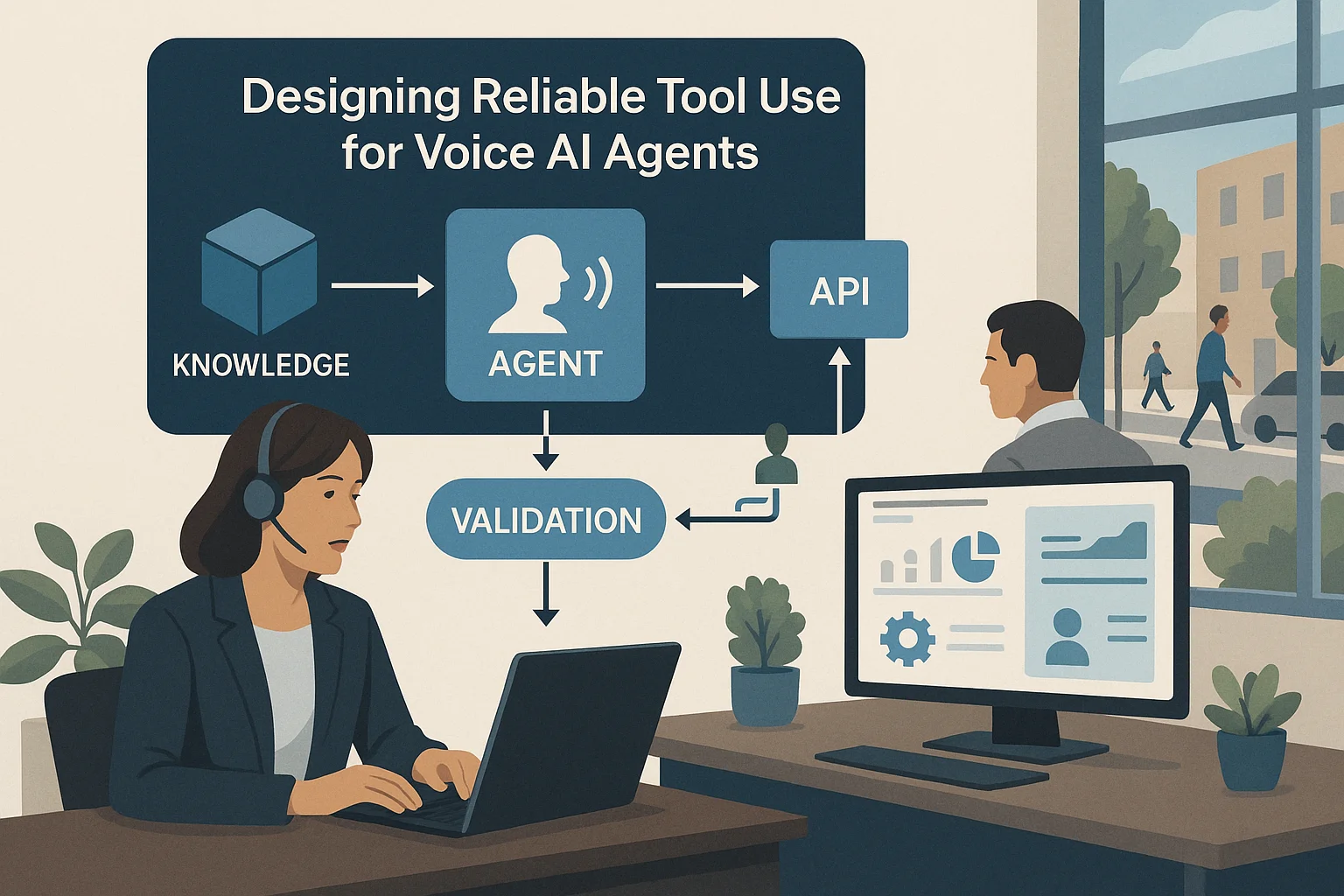 Component diagram illustrating tool use for Voice AI agents