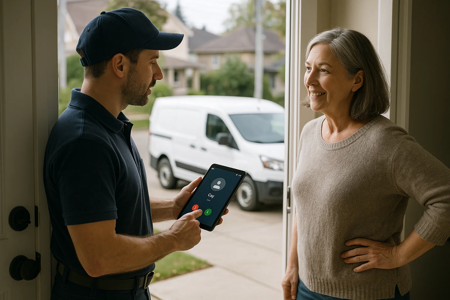 Real world service scene illustrating Shared Voice AI Operating Model
