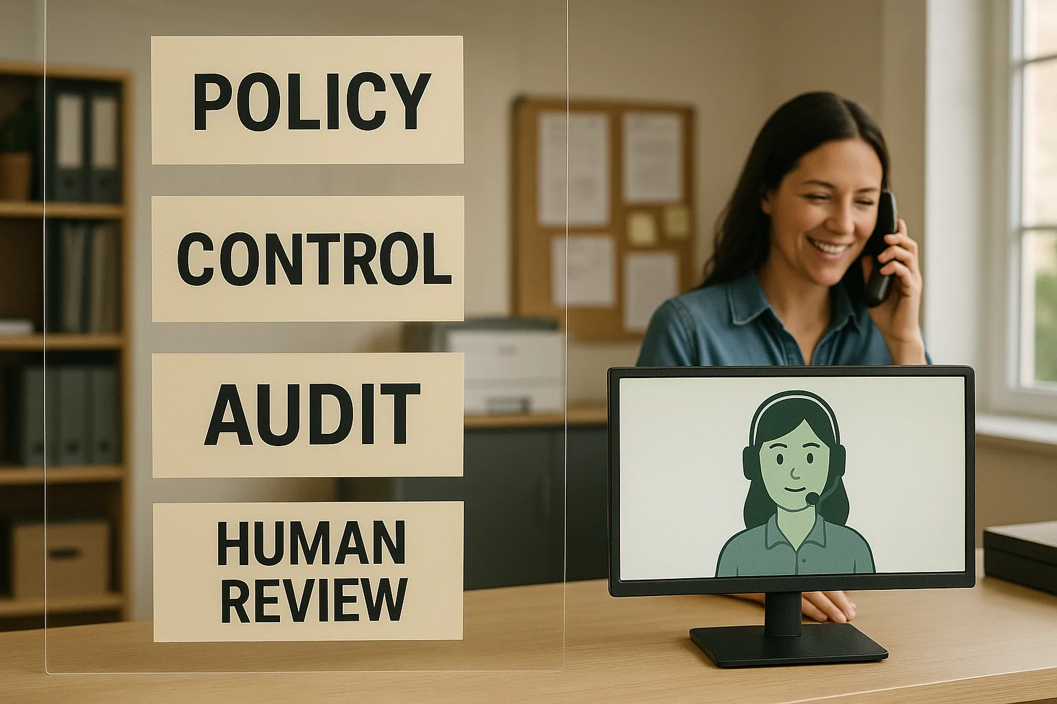 Governance layers illustrating Voice AI receptionist Canada