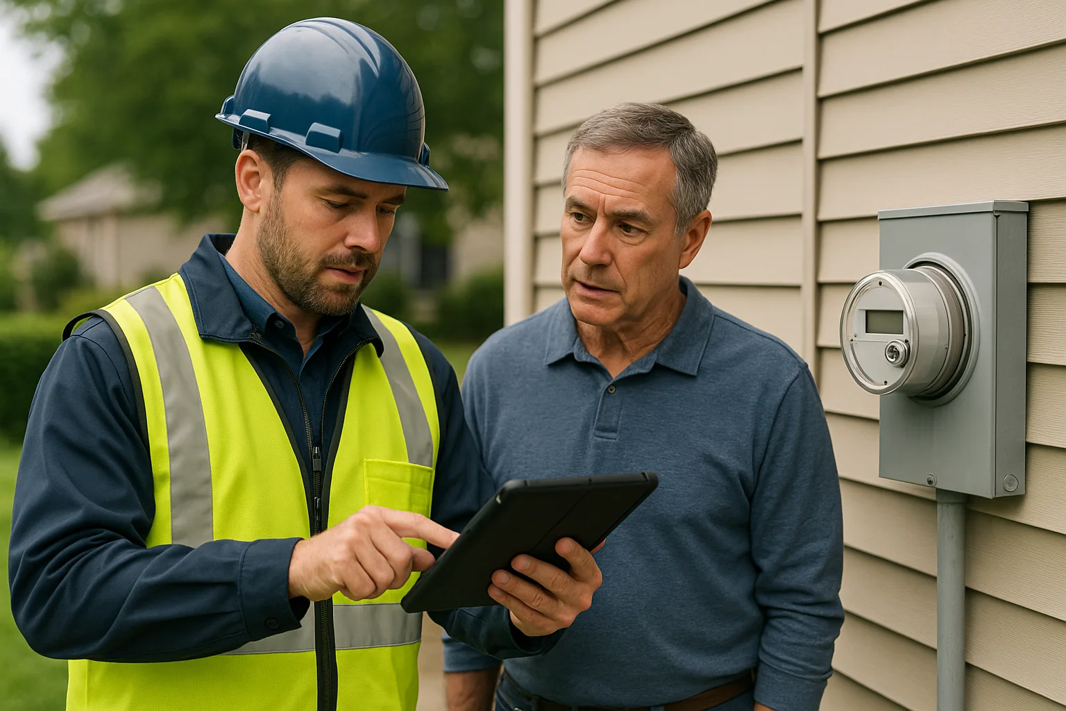 Field response scene illustrating Utility Voice AI
