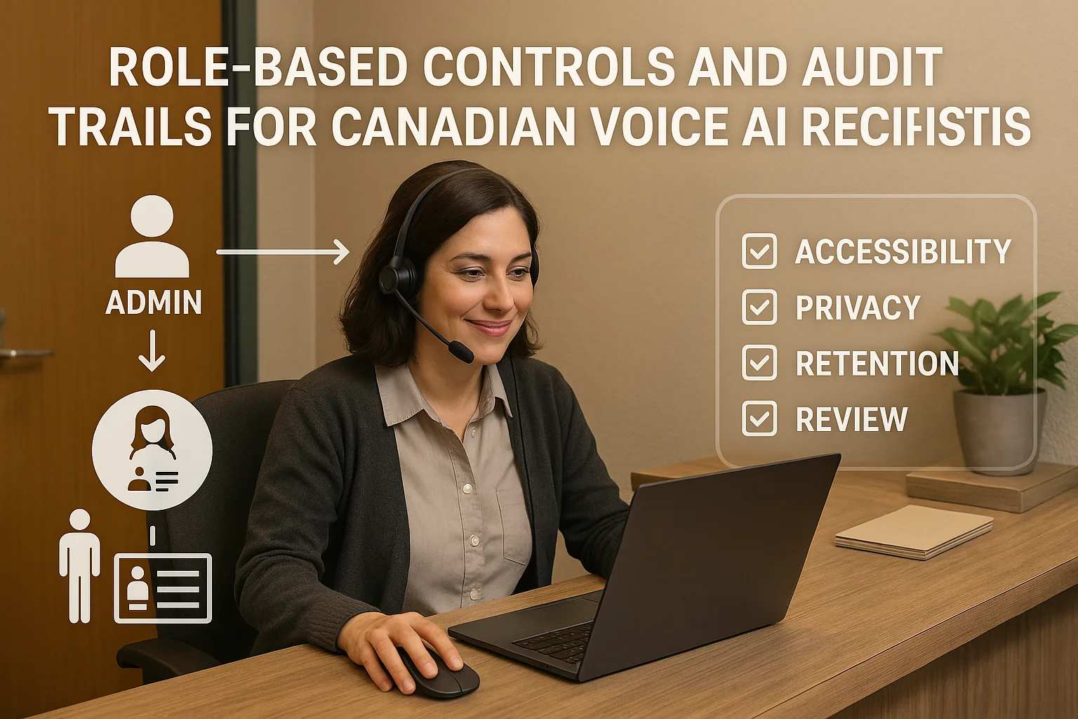 Compliance checklist illustrating Voice AI receptionist controls