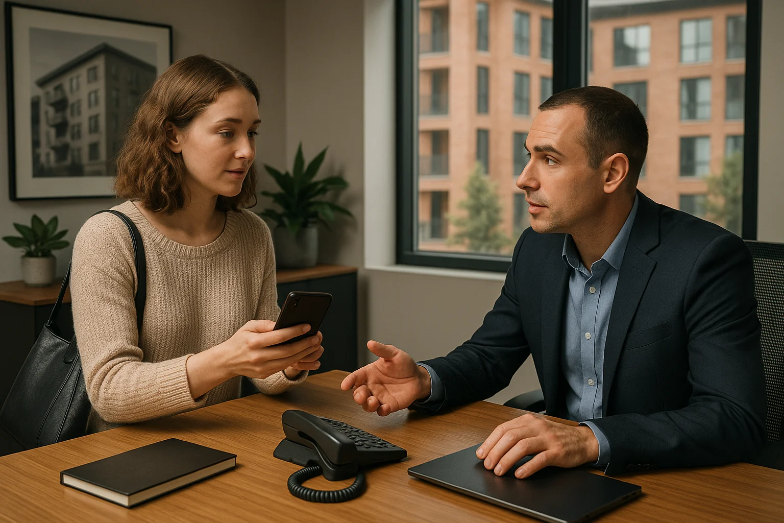 Property resolution scene illustrating Voice AI routing property management