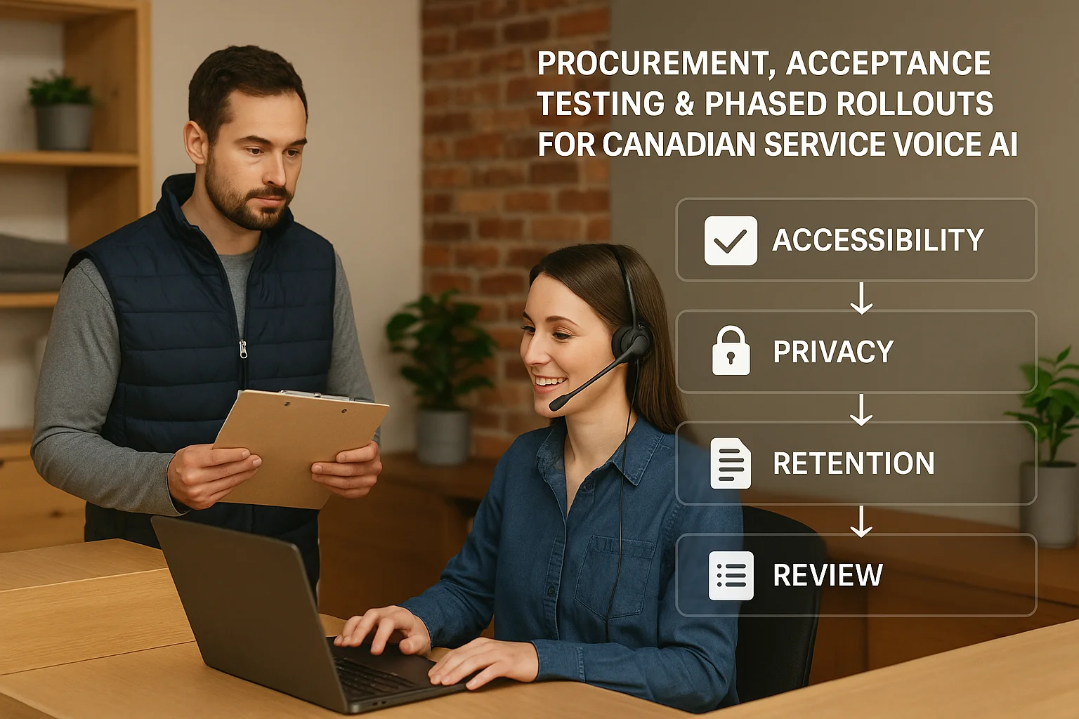 Compliance checklist illustrating Voice AI receptionist Canada