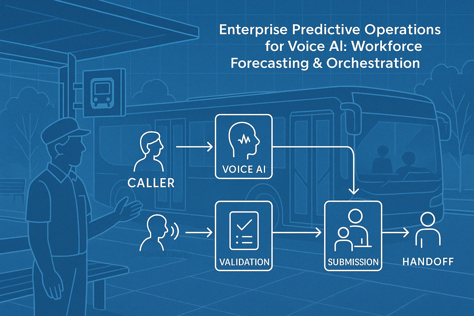 Workflow illustrating Voice AI predictive operations