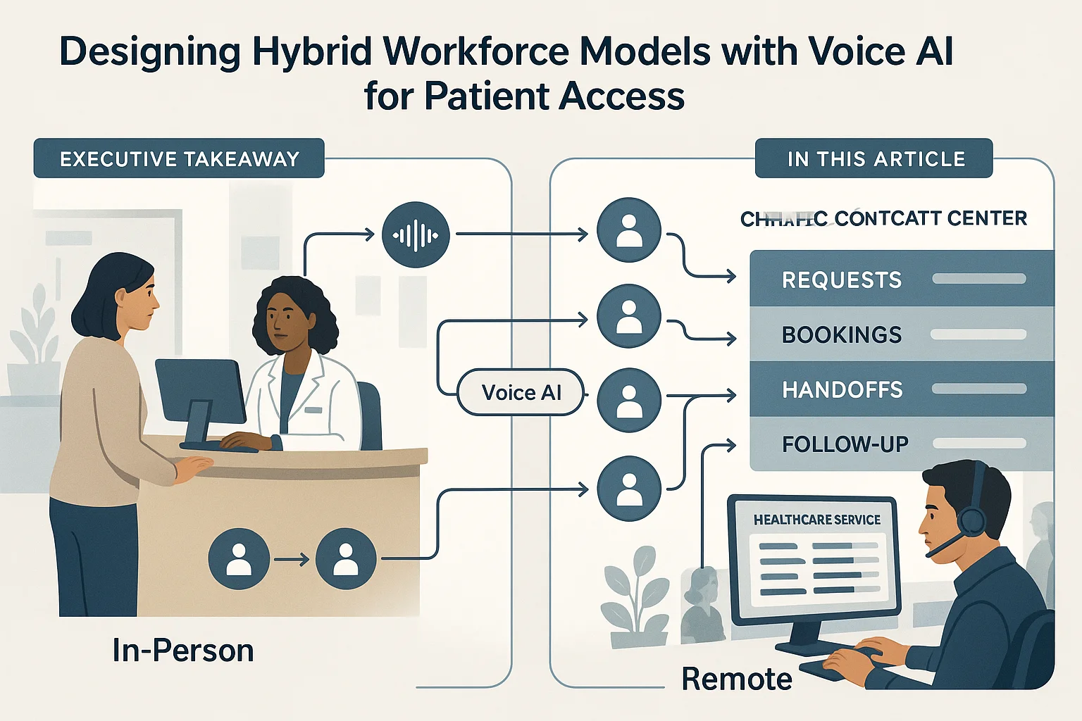 Healthcare outcomes dashboard illustrating Voice AI patient access