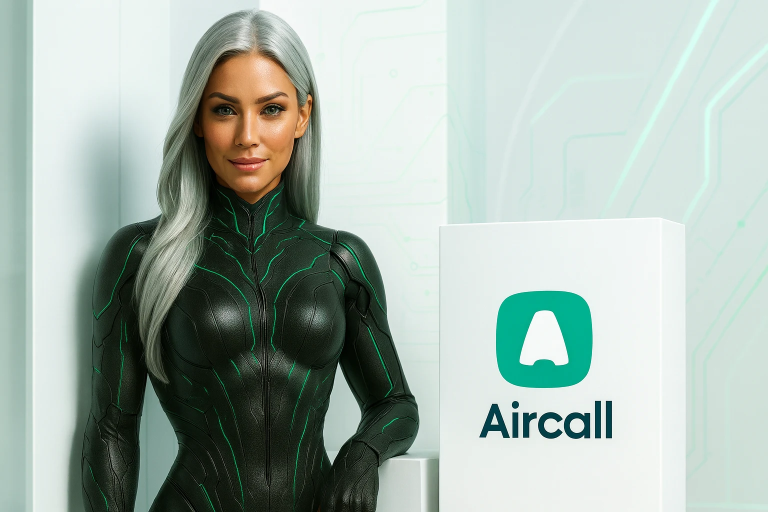 Sasha with Aircall in a Peak Demand Voice AI system profile illustrating AI business phone