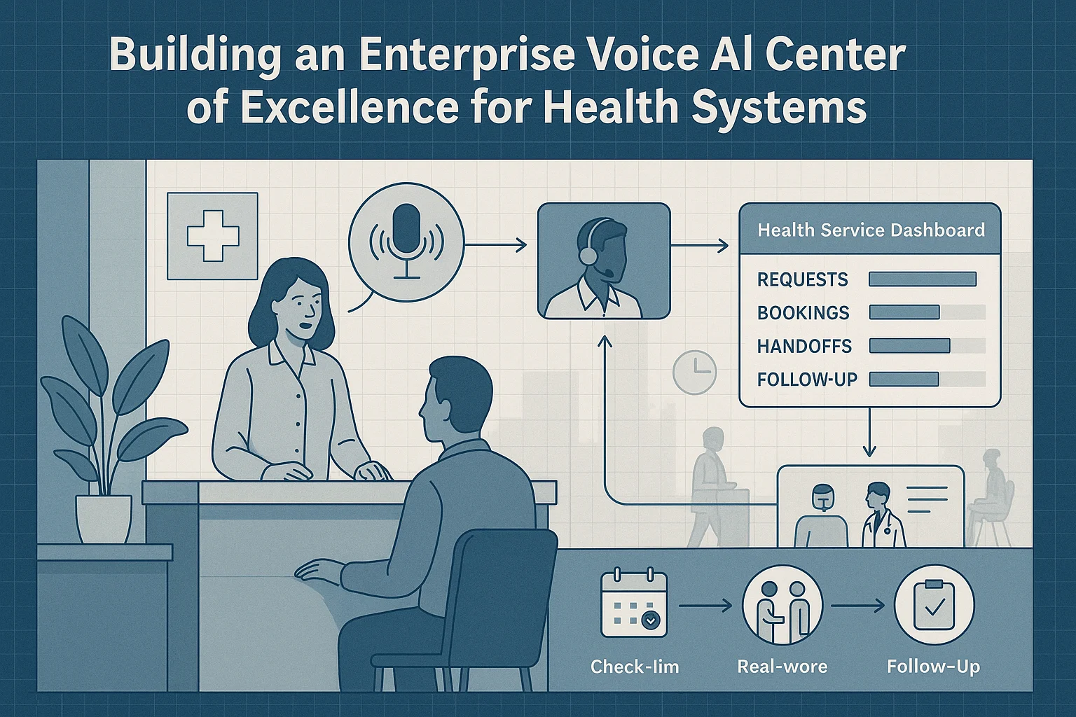Healthcare outcomes dashboard illustrating Voice AI Center of Excellence