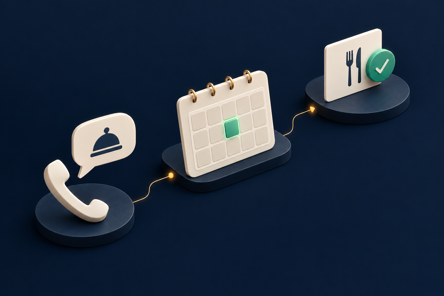 Illustrative appointment booking workflow for SevenRooms: What happens when a caller wants to book, change or check something?