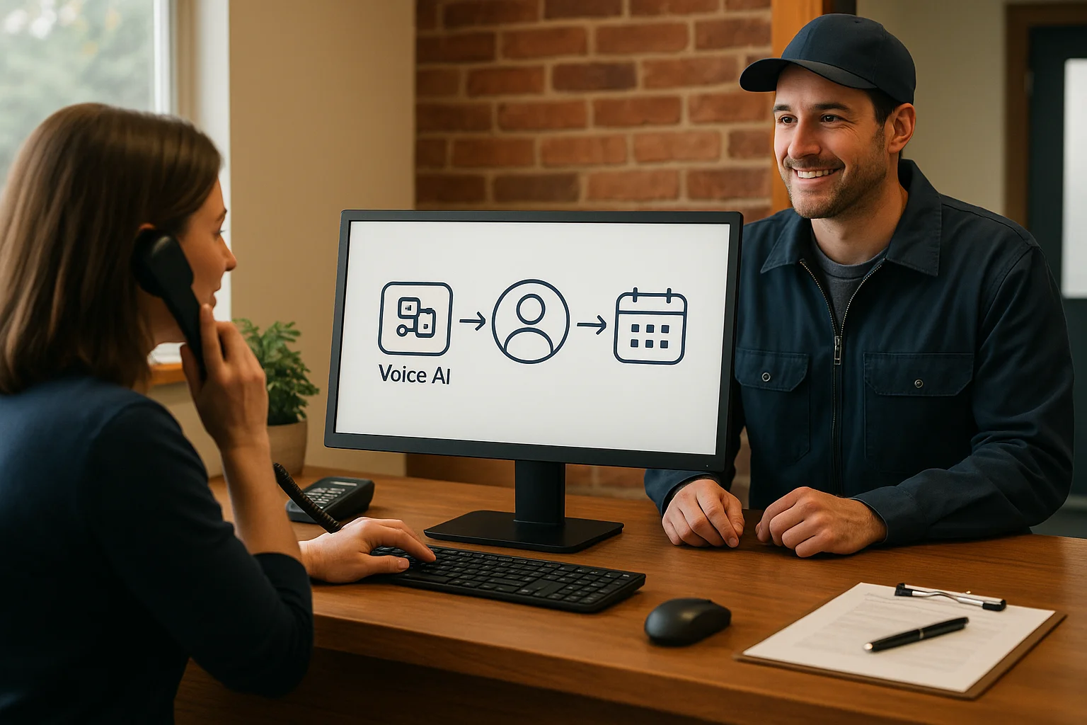 Use case fit matrix illustrating AI receptionist