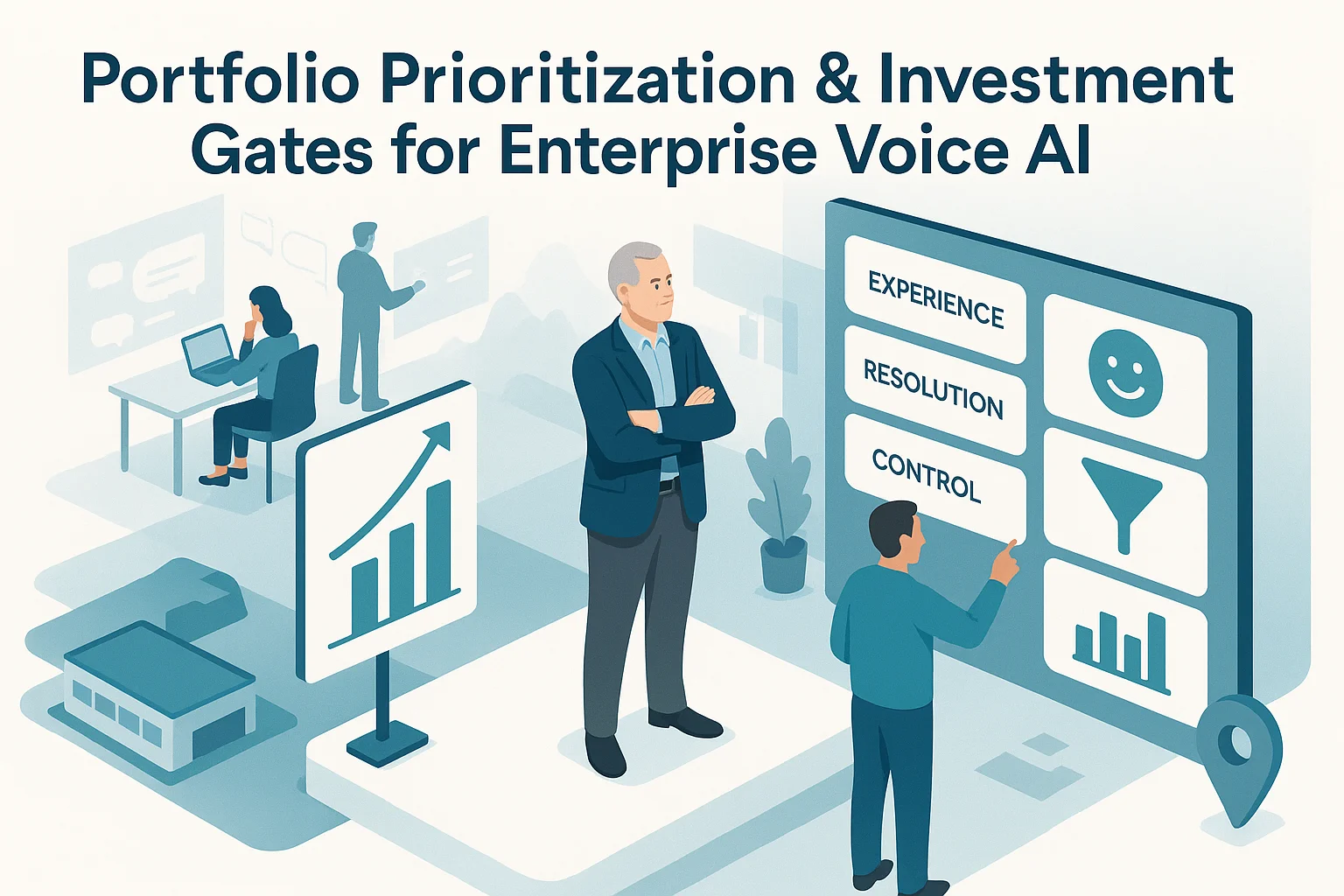 Executive outcomes visual illustrating Voice AI portfolio prioritization