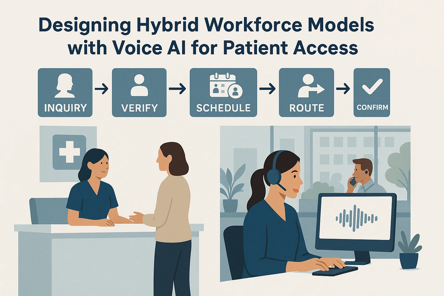 Patient service workflow illustrating Voice AI patient access