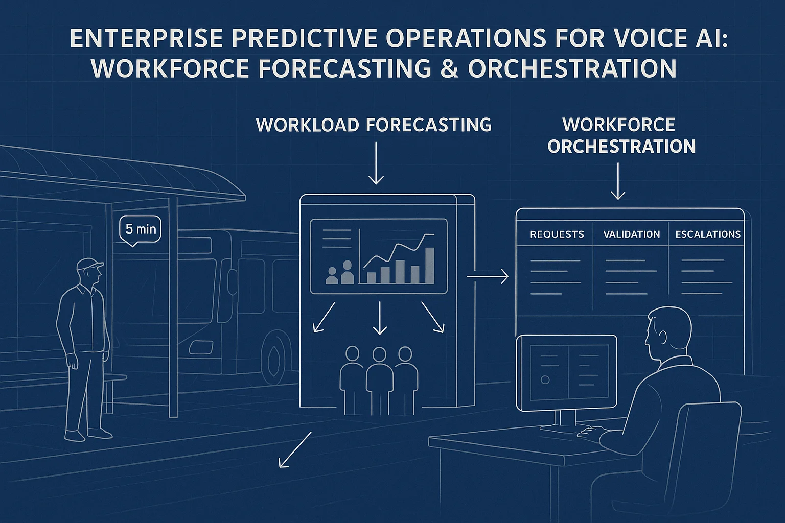Operations dashboard illustrating Voice AI predictive operations