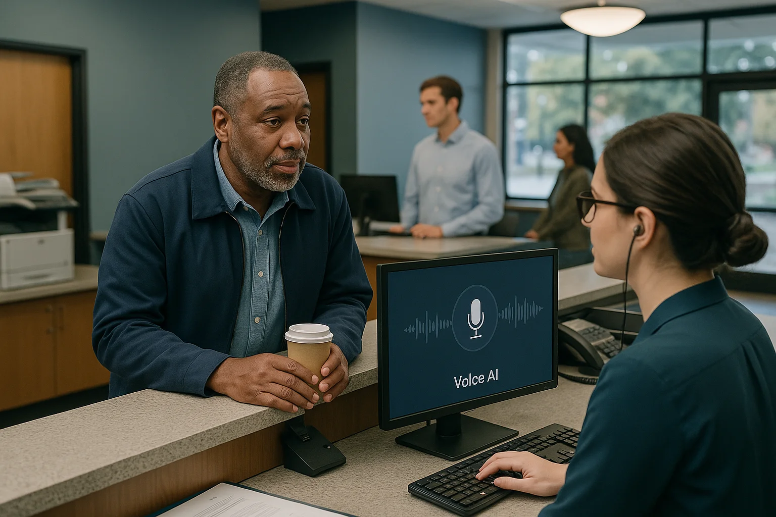 Public service resolution scene illustrating Voice AI resolution quality