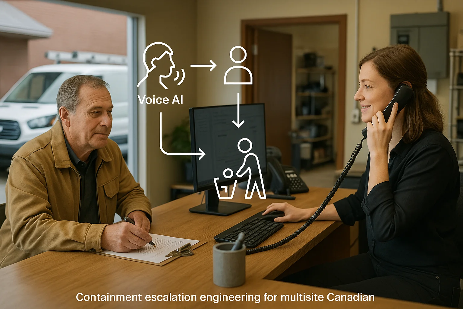 Use case fit matrix illustrating AI receptionist