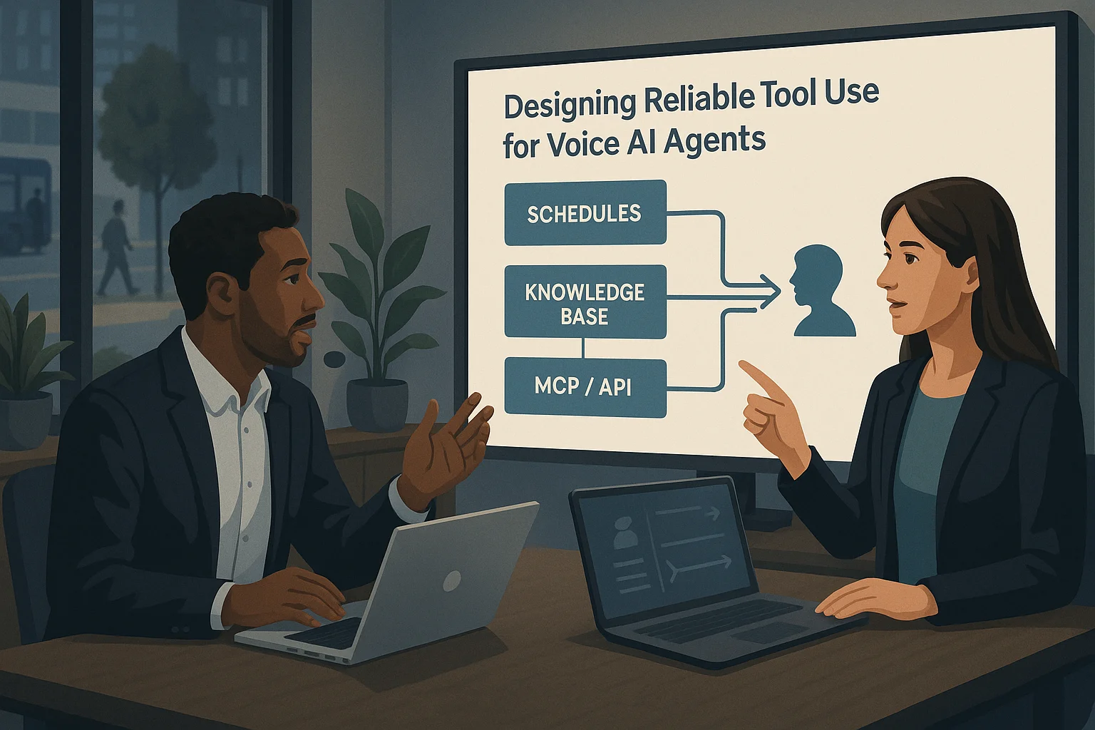 Data flow illustrating tool use for Voice AI agents