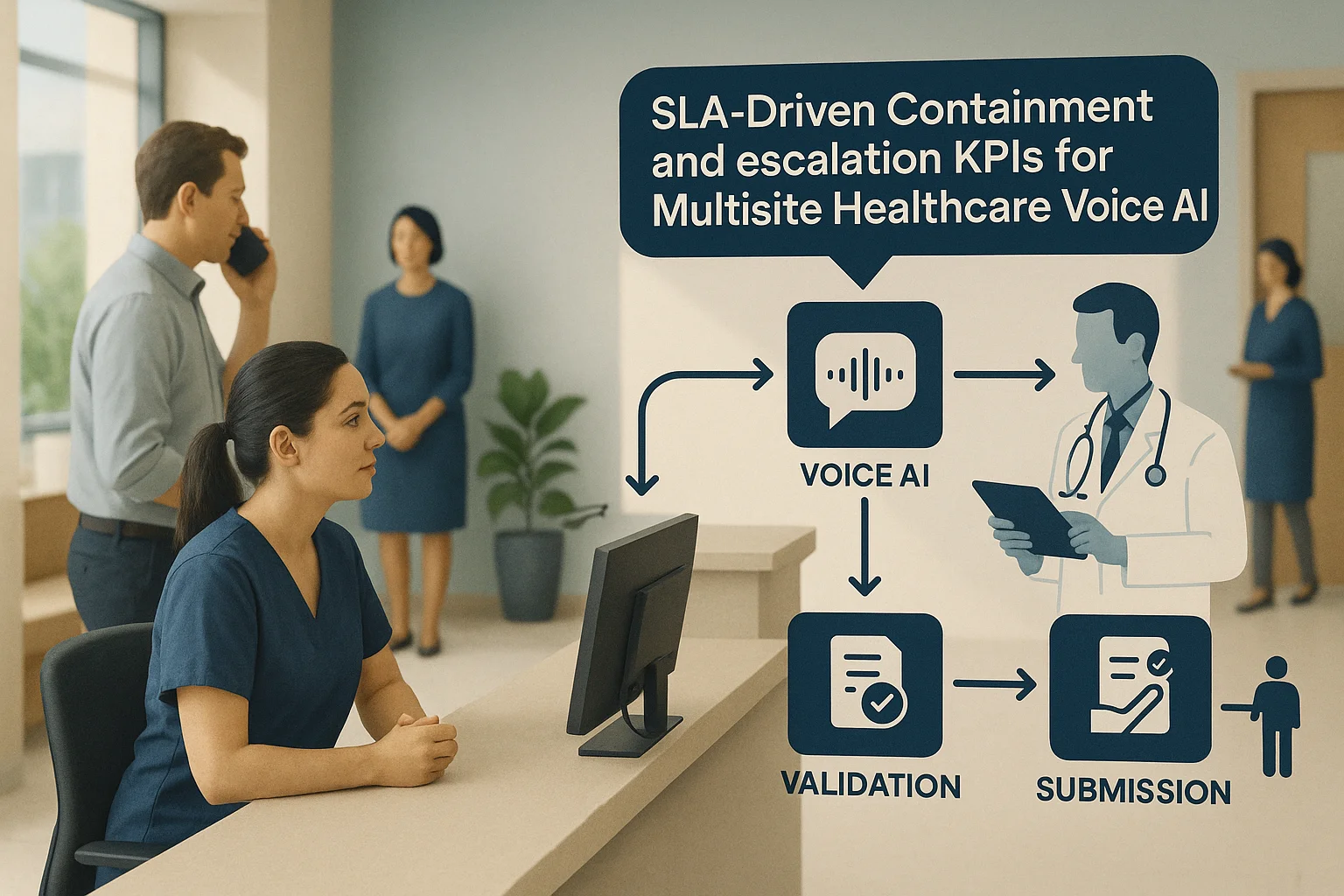Workflow illustrating Healthcare Voice AI KPIs