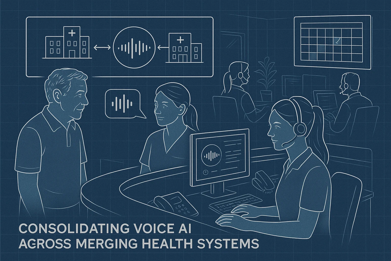 Clinic operations scene illustrating Voice AI consolidation