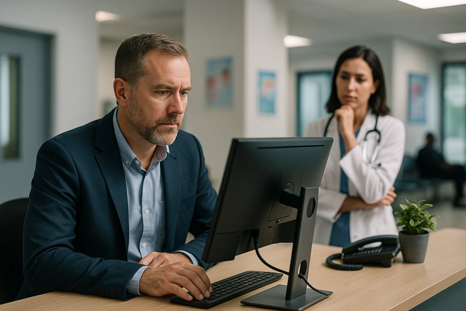 Human escalation scene illustrating Healthcare Voice AI KPIs