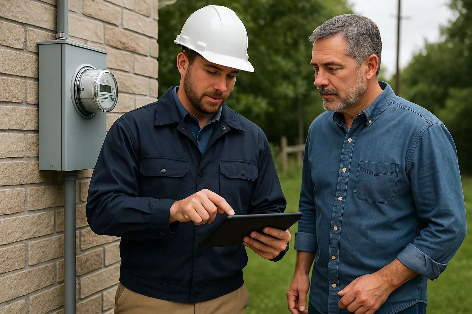 Field response scene illustrating Voice AI for utilities