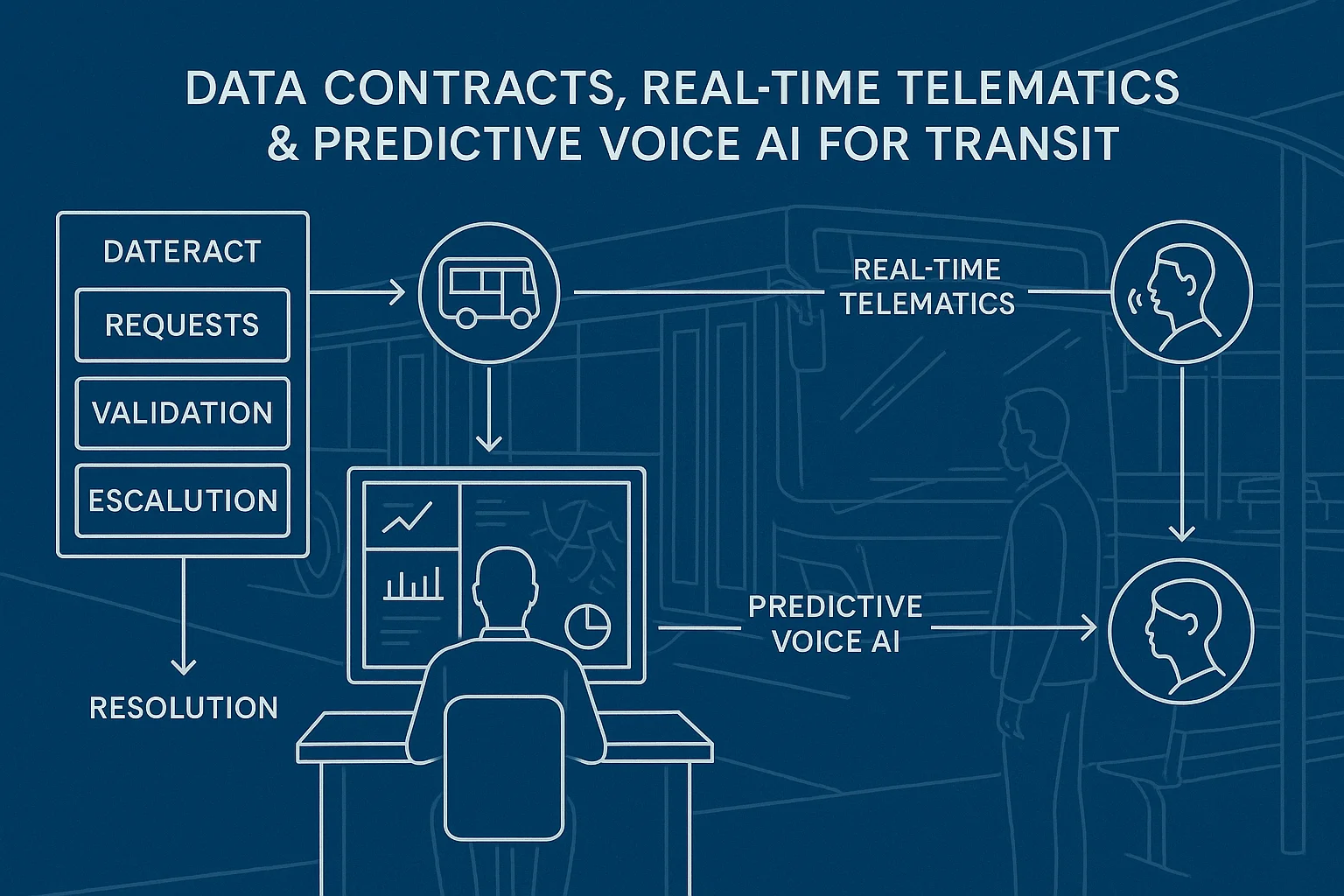 Operations dashboard illustrating Predictive Voice AI for Transit