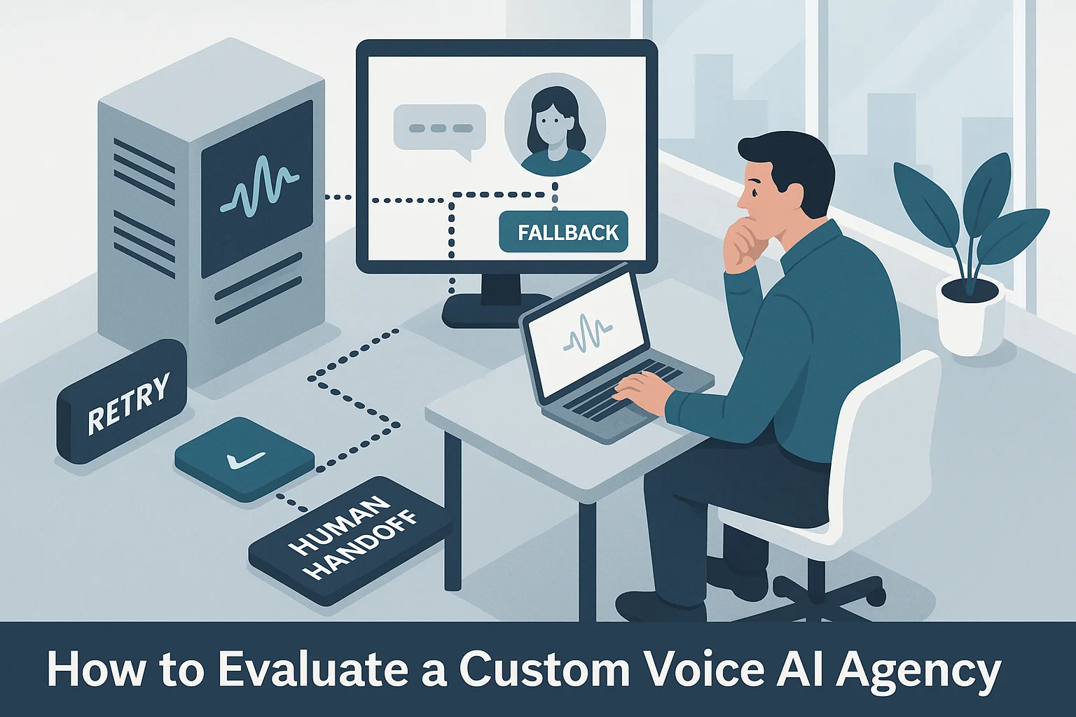 Fallback flow illustrating Evaluate Custom Voice AI Agency