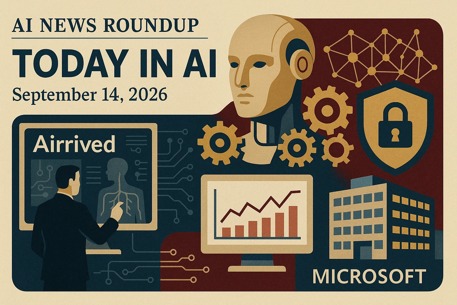 At-a-glance illustrated summary for AI News Roundup for September 14, 2026: Today’s Biggest AI, Policy and Market Updates dated September 14, 2026
