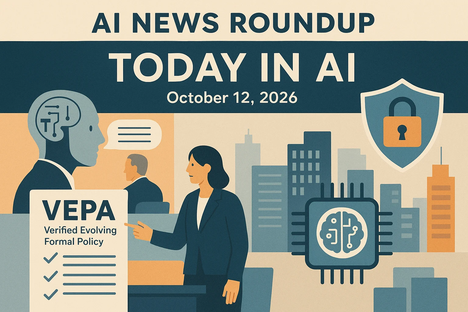 At-a-glance illustrated summary for AI News Brief for October 12, 2026: These execs think voice AI hasn t reached its ChatGPT moment yet | TechCrunch dated October 12, 2026
