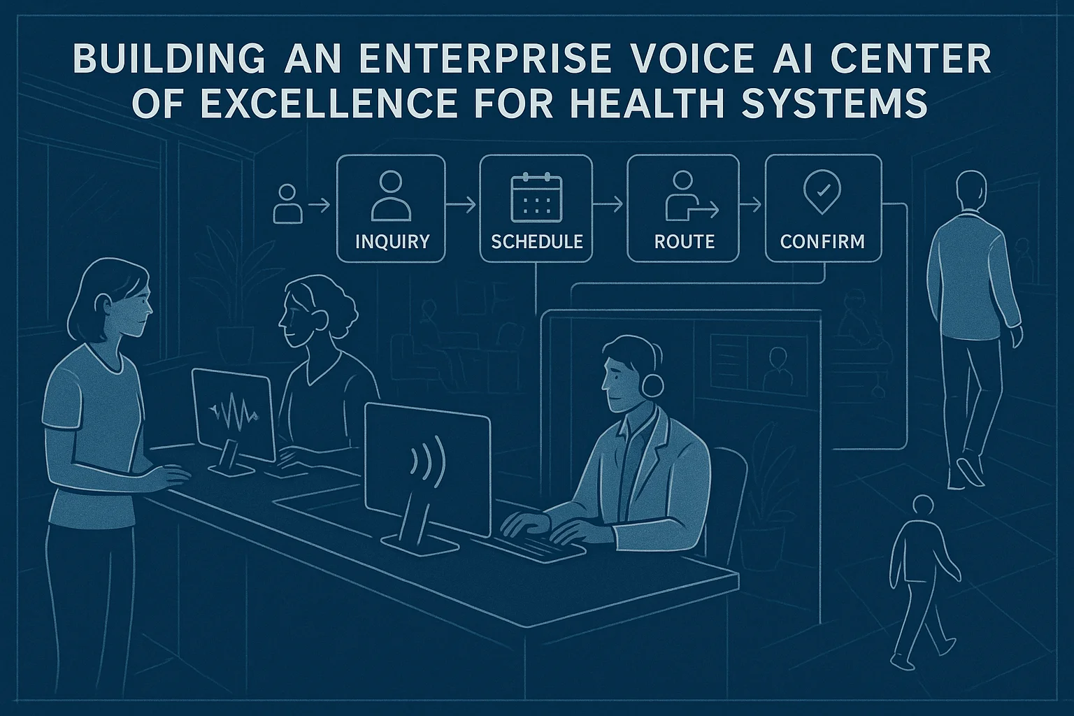 Patient service workflow illustrating Voice AI Center of Excellence