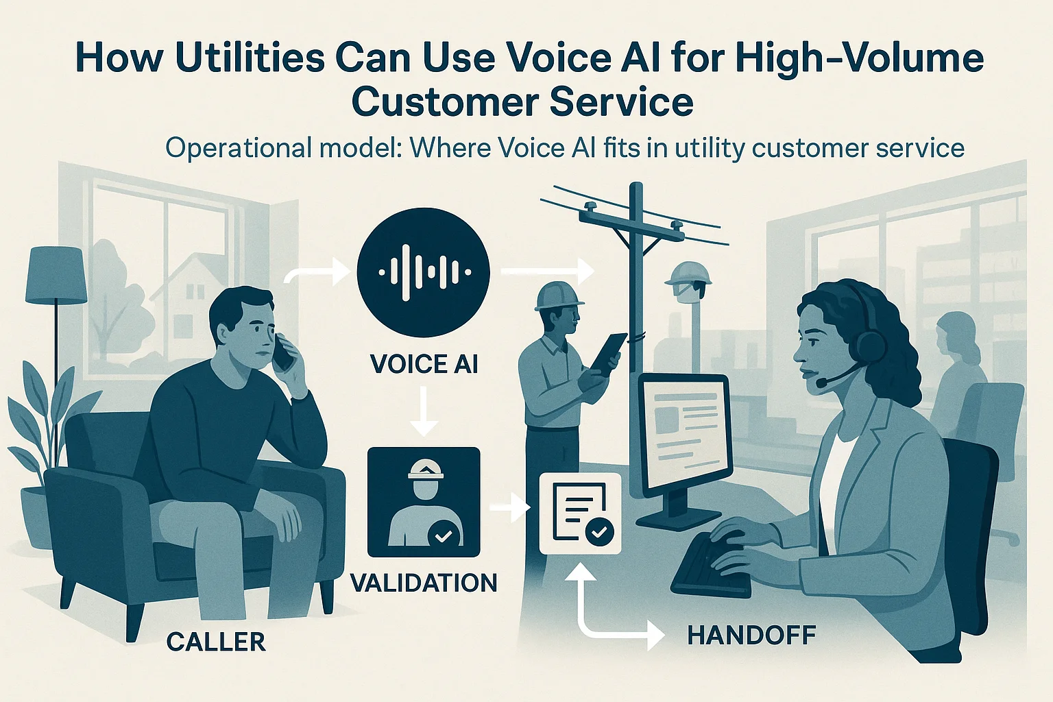 Workflow illustrating Voice AI for utilities