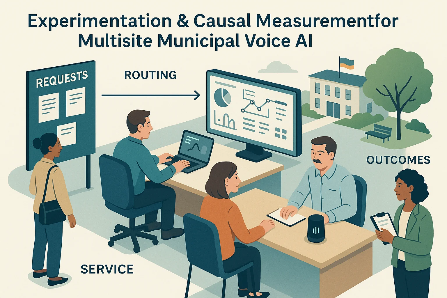 Municipal operations visual illustrating municipal voice AI measurement