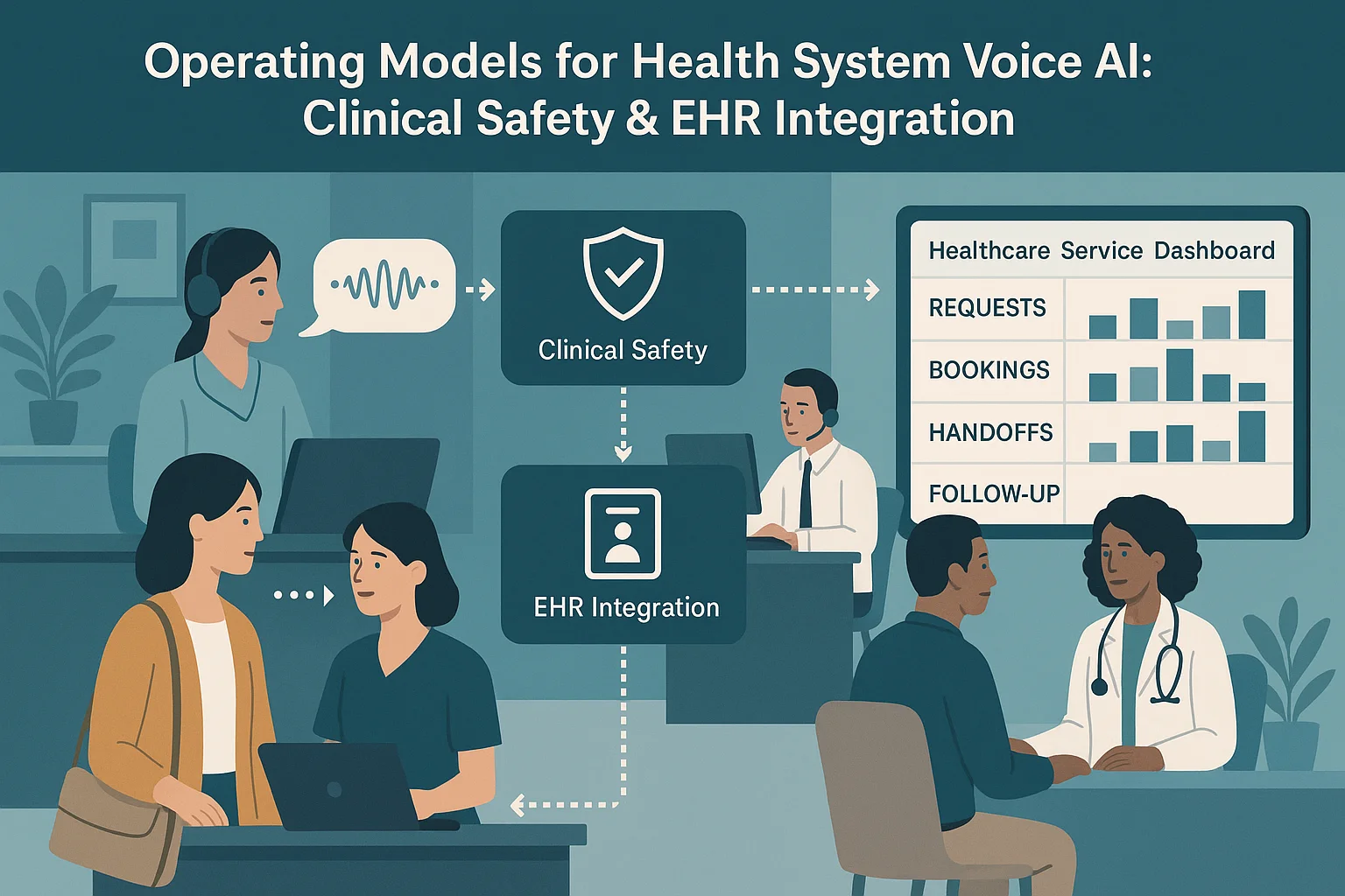 Healthcare outcomes dashboard illustrating Health system Voice AI operating model