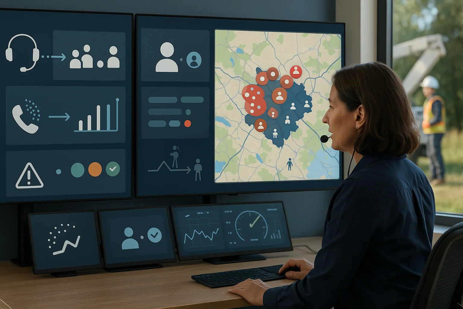 Utility operations dashboard illustrating Utility Voice AI