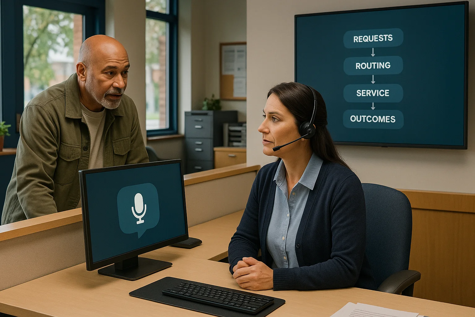 Municipal operations visual illustrating Municipal Voice AI governance