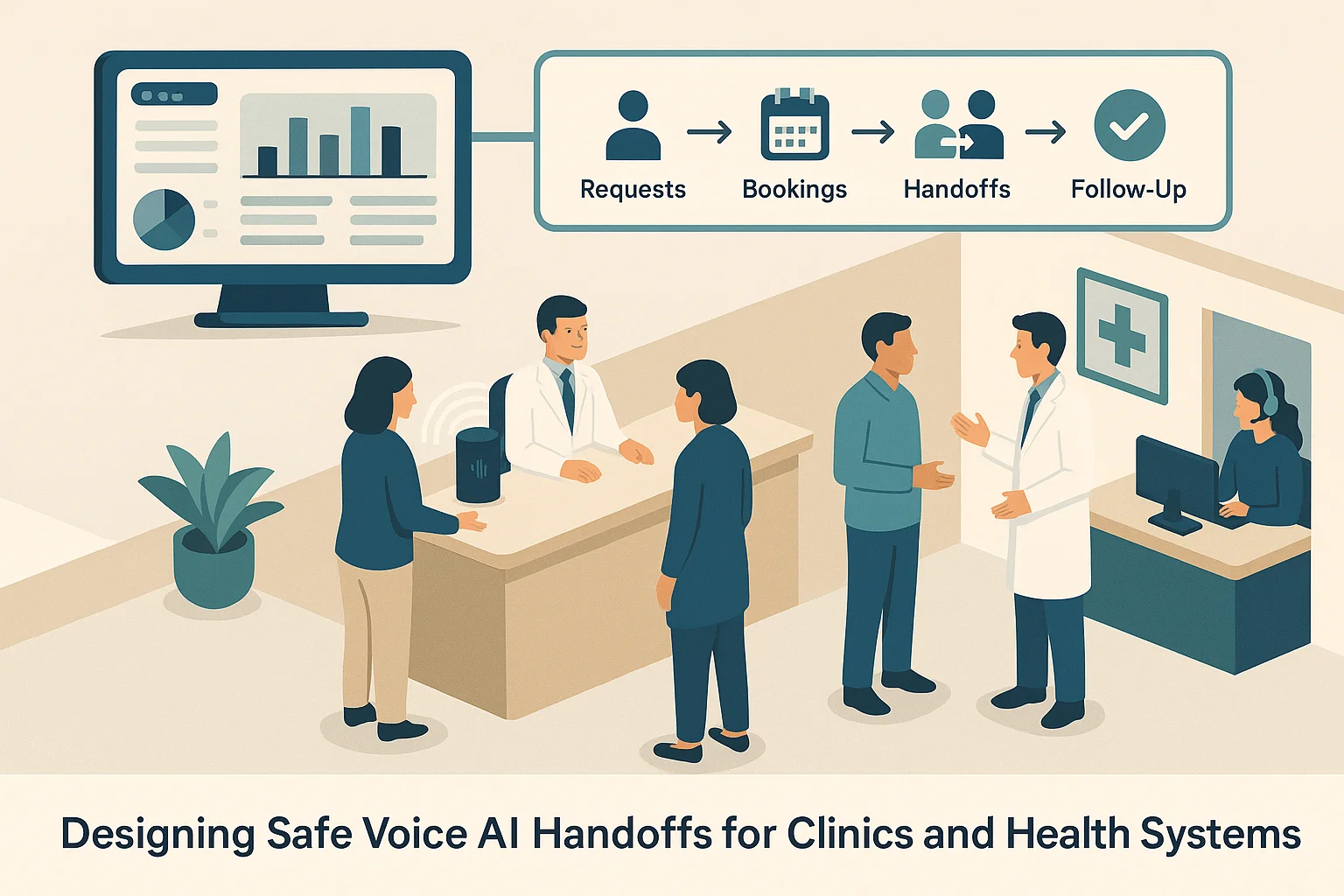 Healthcare outcomes dashboard illustrating Voice AI handoff healthcare