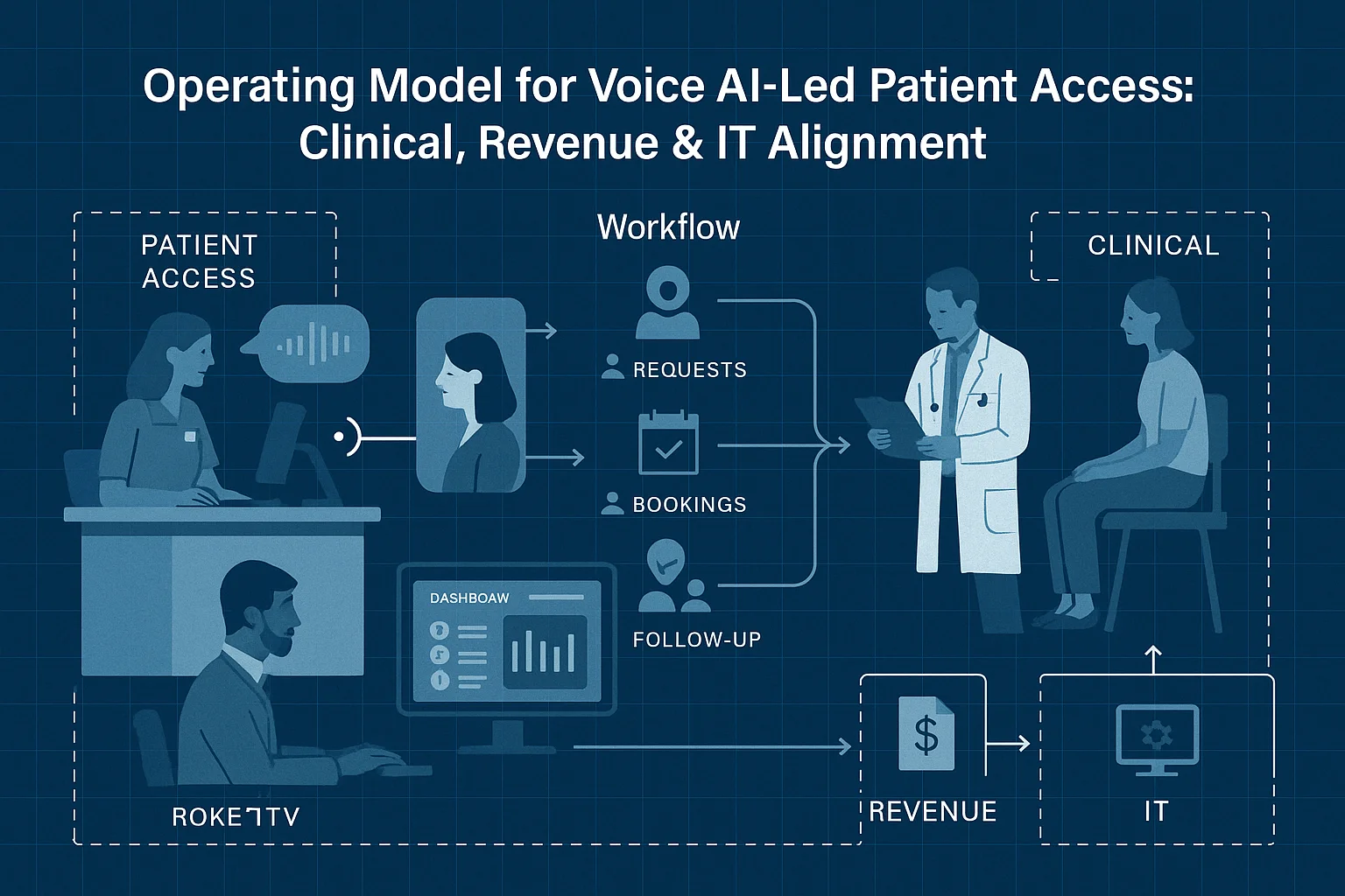 Healthcare outcomes dashboard illustrating Voice AI patient access operating model